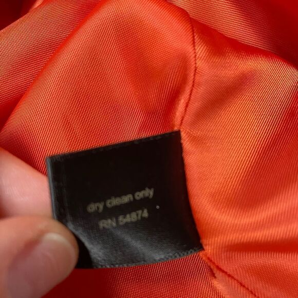 The Limited Coral Orange Double Breasted Cropped Pea Coat Size M - Picture 6 of 6